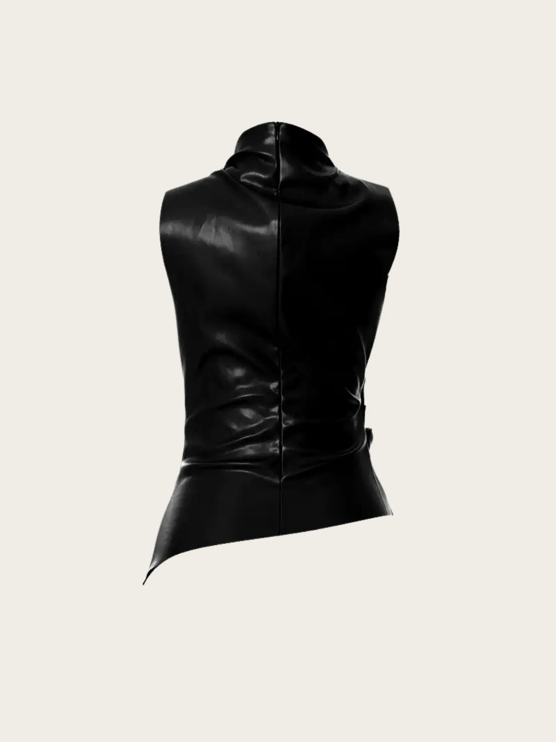 Damoni Faux Leather Sleeveless Top